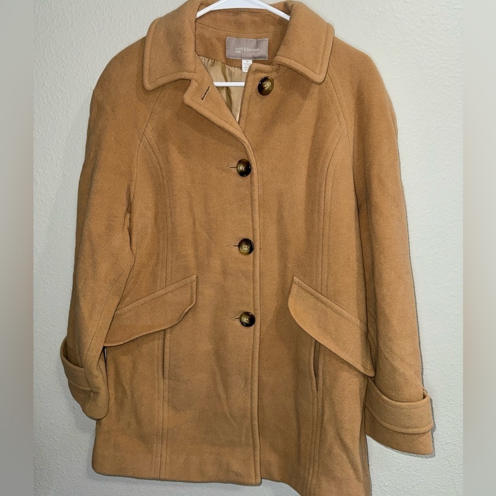 Croft & Barrow tan Wool Peacoat women’s size medium
